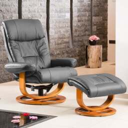 Artemis Home Barriston Grey Massage and Heat Swivel Recliner Chair with Footstool - Size: Single - Wilko