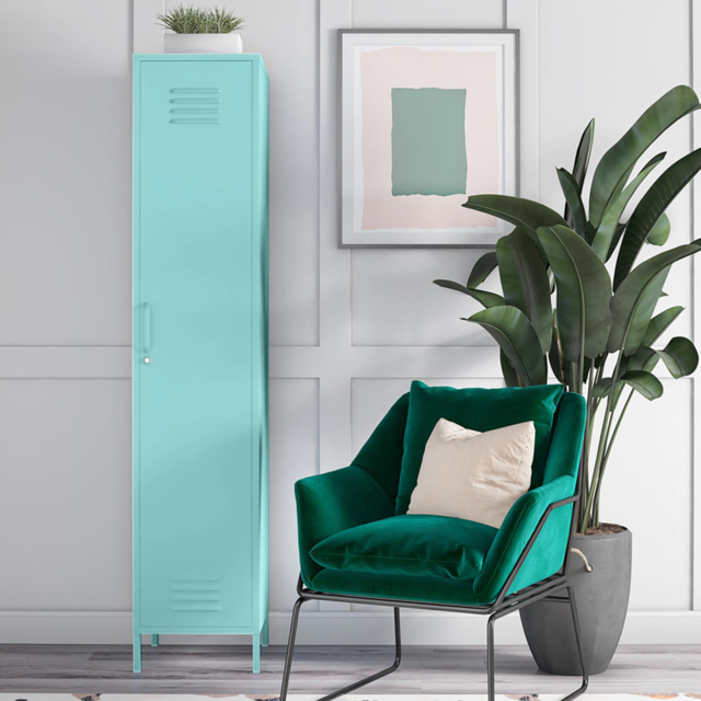Novogratz Cache Single Door Mint Metal Locker Storage Cabinet - Size: 184 x 38 x 40cm - Green - Wilko - image 1