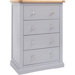 Cabinet Bits Rocca 4 Drawer Dark Grey Chrome Knob Chest of Drawers - Wilko - thumbnail 4