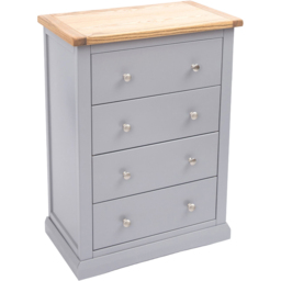 Cabinet Bits Rocca 4 Drawer Dark Grey Chrome Knob Chest of Drawers - Wilko - thumbnail 5