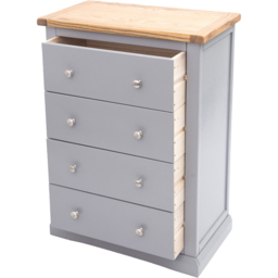 Cabinet Bits Rocca 4 Drawer Dark Grey Chrome Knob Chest of Drawers - Wilko - thumbnail 6