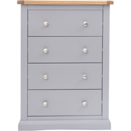 Cabinet Bits Rocca 4 Drawer Dark Grey Chrome Knob Chest of Drawers - Wilko - thumbnail 3