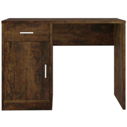 vidaXL Single Door Single Drawer Computer Desk Smoked Oak - Size: 73 x 100 x 40cm - Brown - Wilko - thumbnail 5