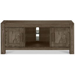 Bentley Designs Turin 2 Drawer 3 Shelf Dark Oak TV Unit - Size: 57 x 44 x 135cm - Brown - Wilko - thumbnail 4