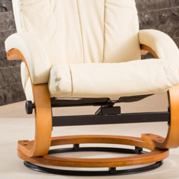 Artemis Home Modena Cream Swivel Recliner Chair with Footstool - Size: Single - Beige - Wilko - thumbnail 3