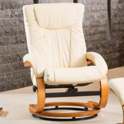 Artemis Home Modena Cream Swivel Recliner Chair with Footstool - Size: Single - Beige - Wilko - thumbnail 4