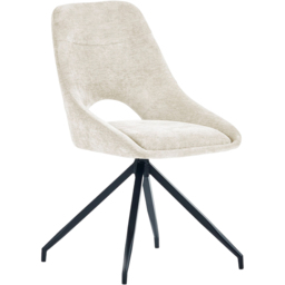 Julian Bowen Jonah Set of 2 Cream Chenille Upholstered Swivel Dining Chair - Wilko - thumbnail 4