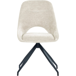 Julian Bowen Jonah Set of 2 Cream Chenille Upholstered Swivel Dining Chair - Wilko - thumbnail 5