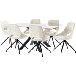 Julian Bowen Jonah Set of 2 Cream Chenille Upholstered Swivel Dining Chair - Wilko - thumbnail 7