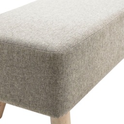 Living and Home Beige Rectangular Tofu-shaped Footrest with Wooden Legs - Size: 26 x 81 x 28cm - Cream - Wilko - thumbnail 6