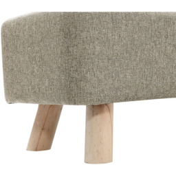 Living and Home Beige Rectangular Tofu-shaped Footrest with Wooden Legs - Size: 26 x 81 x 28cm - Cream - Wilko - thumbnail 5