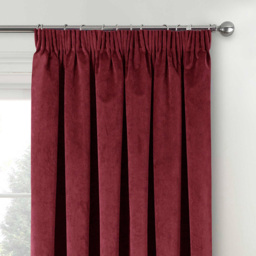 Enhanced Living Oxford Red Thermal Blackout Pencil Pleat Velvet Single Door Curtain 168 x 214cm - Wilko - thumbnail 3