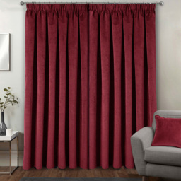 Enhanced Living Oxford Red Thermal Blackout Pencil Pleat Velvet Single Door Curtain 168 x 214cm - Wilko - thumbnail 5