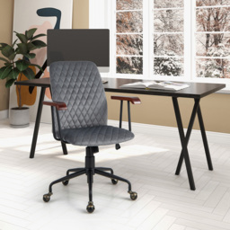 Costway Grey Velvet Adjustable Rocking Office Chair - Size: 59 x 56 x 29cm - Wilko - thumbnail 4