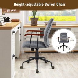 Costway Grey Velvet Adjustable Rocking Office Chair - Size: 59 x 56 x 29cm - Wilko - thumbnail 7