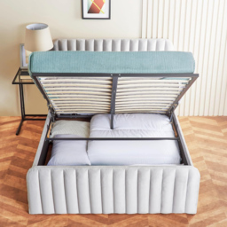 Home Treats Small Double Velvet Padded Ottoman Bed - Grey - Wilko - thumbnail 7