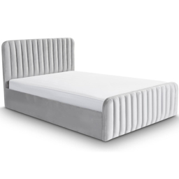 Home Treats Small Double Velvet Padded Ottoman Bed - Grey - Wilko - thumbnail 3