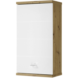 Julian Bowen Pool Single Door White and Oak Wall Storage Unit - Size: 70 x 38 x 23cm - Wilko - thumbnail 3