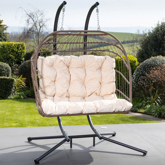 Artemis Haversham 2 Seater Cream Swinging Garden Seat - Size: 190 x 130 x 75cm - Grey - Wilko - image 1