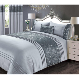 Rapport Home Charleston Single Grey Duvet Set - Silver - Wilko - thumbnail 3