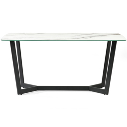 Julian Bowen Olympus 6 Seater Dining Table White Marble - Black - Wilko - thumbnail 4