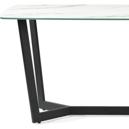 Julian Bowen Olympus 6 Seater Dining Table White Marble - Black - Wilko - thumbnail 5