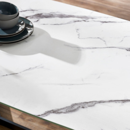 Julian Bowen Olympus 6 Seater Dining Table White Marble - Black - Wilko - thumbnail 6