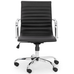 Julian Bowen Gio Black and Chrome Faux Leather Swivel Office Chair - Size: 58 x 56 x 98cm - Wilko - thumbnail 4