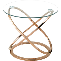 Comfy Living Gold Effect Tempered Glass Side Table - Size: 45 x 52 x 52cm - Wilko - thumbnail 3