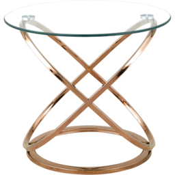 Comfy Living Gold Effect Tempered Glass Side Table - Size: 45 x 52 x 52cm - Wilko - thumbnail 4