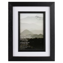 The Port Gallery Black Mounted Inlay Box Photo Frame 6 x 4 inch - Size: A6 - The Port. Co Gallery - Wilko