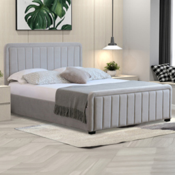 Brooklyn King Size Light Grey Brushed Velvet Ottoman Bed Frame - Wilko - thumbnail 1