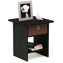 Walplus Dario Single Drawer Single Shelf Medium Brown End Table - Size: 39.37 x 45.21 x 39.37cm - Wilko - thumbnail 6
