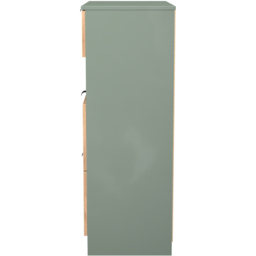Crowndale Bora 3 Drawer Single Shelf Gold Oak and Reed Green Storage Unit - Wilko - thumbnail 4