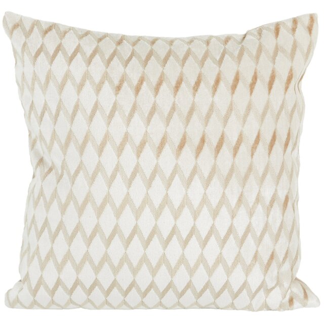Luna Geo Velvet Cushion - Ivory - Wilko - image 1