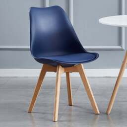 Eva Set of 4 Blue Padded Dining Chairs - MCC - Wilko