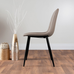 Furniturebox Arona Solara Concrete Effect 6 Seater Round Dining Set Grey Black and Cappuccino - Brown - Wilko - thumbnail 5