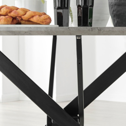 Furniturebox Arona Solara Concrete Effect 6 Seater Round Dining Set Grey Black and Cappuccino - Brown - Wilko - thumbnail 7