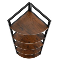 tectake Castlebar 5 Shelf Industrial Dark Wood Corner Shelving Unit - Brown - Wilko - thumbnail 5