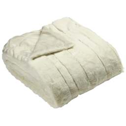 Paoletti Empress Cream Faux Fur Throw 130 x 180cm - Size: 180 x 130cm - Wilko