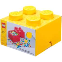 LEGO 4 Knobs Yellow Storage Brick - Size: 25 x 25 x 18cm - Wilko - thumbnail 1