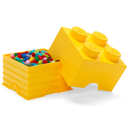 LEGO 4 Knobs Yellow Storage Brick - Size: 25 x 25 x 18cm - Wilko - thumbnail 4