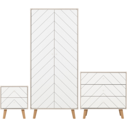 Seconique Dixie Dusty Grey and White 3 Piece Bedroom Furniture Set - Wilko - thumbnail 3