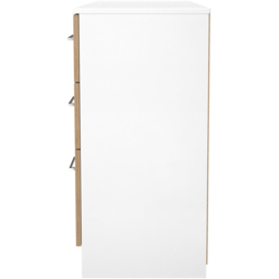 Crowndale Worcester 6 Drawer Slatt Effect and White Kneehole Desk Ready Assembled - Size: 80 x 125 x 39cm - Slatt Effect & White - Wilko - thumbnail 5