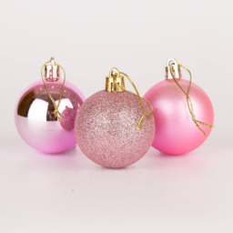 Shatchi 5cm Pink Shatterproof Christmas Bauble 9 Pack - Wilko - thumbnail 5
