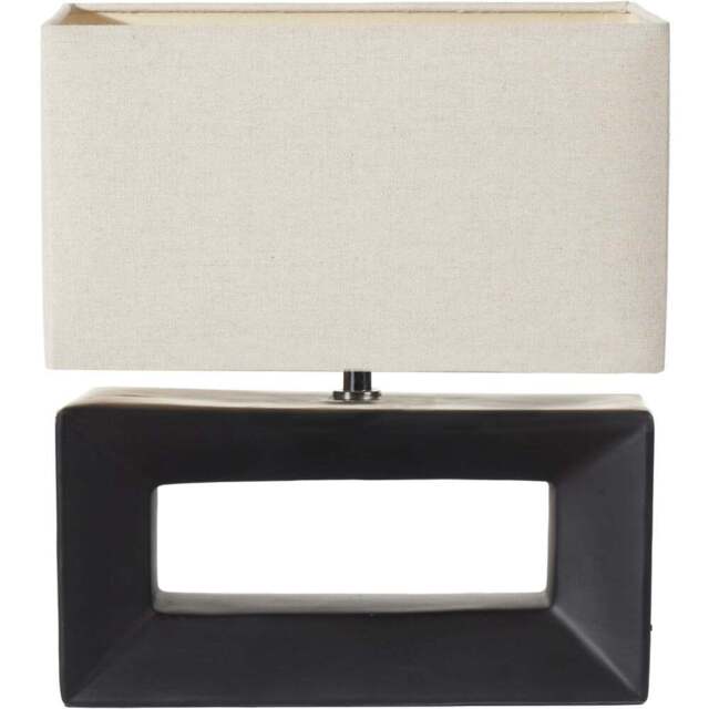 Pacific Lifestyle Block Black Ceramic Rectangular Table Lamp - Wilko - image 1