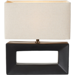 Pacific Lifestyle Block Black Ceramic Rectangular Table Lamp - Wilko - thumbnail 4