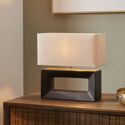 Pacific Lifestyle Block Black Ceramic Rectangular Table Lamp - Wilko - thumbnail 3