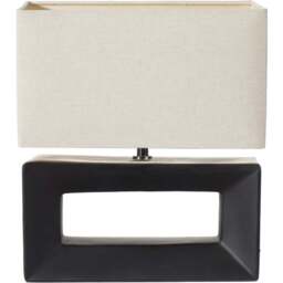 Pacific Lifestyle Block Black Ceramic Rectangular Table Lamp - Wilko