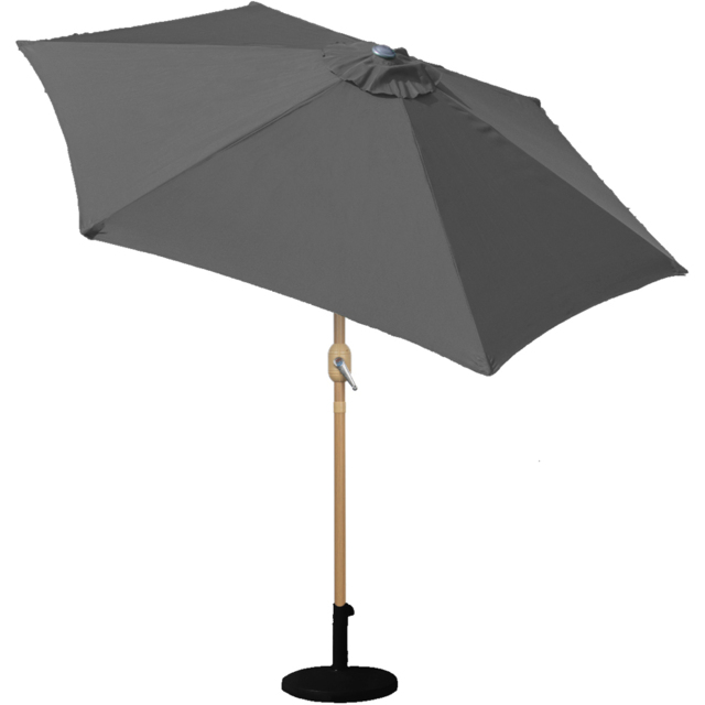 Gardenkraft Charcoal Crank and Tilt Wooden Parasol 2.7m - Black - Wilko - image 1